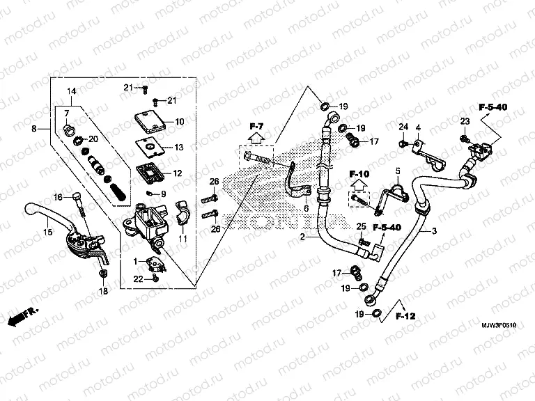 F-5-10 FRONT BRAKE MASTER CYLINDER (CB500XA/CB400XA)