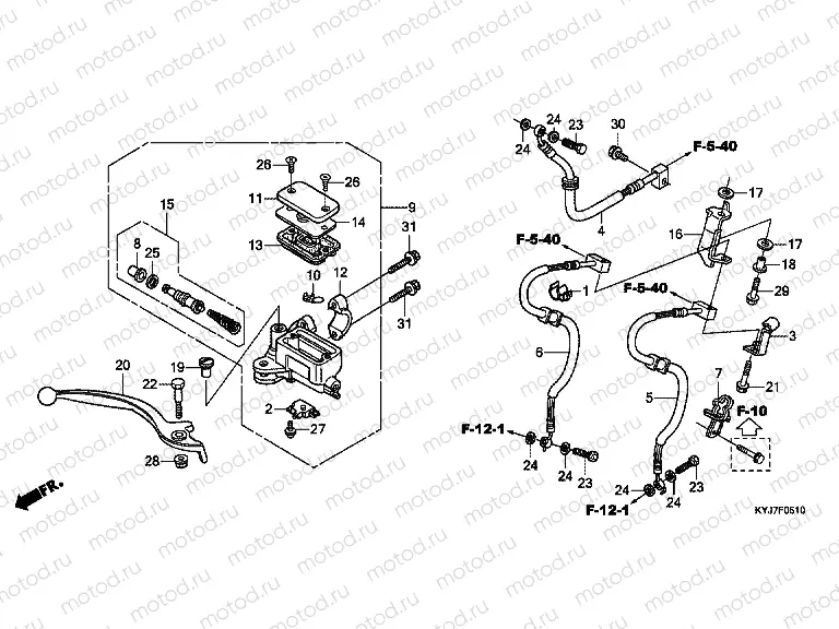 F-5-10 FRONT BRAKE MASTER CYLINDER (CBR250RA)