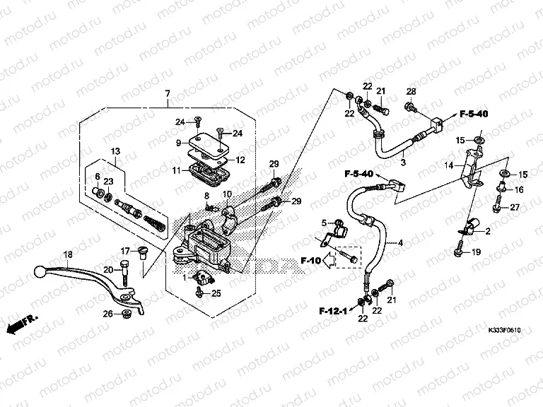 F-5-10 FRONT BRAKE MASTER CYLINDER (CBR250RA/300RA)