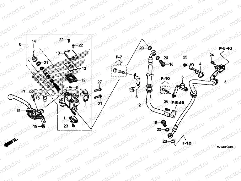 F-5-10 FRONT BRAKE MASTER CYLINDER (CBR500RA)