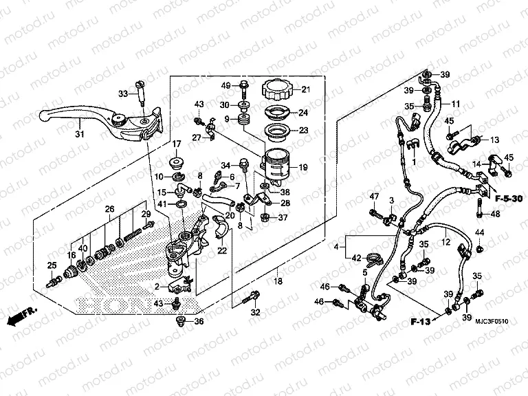 F-5-10 FRONT BRAKE MASTER CYLINDER (CBR600RA)