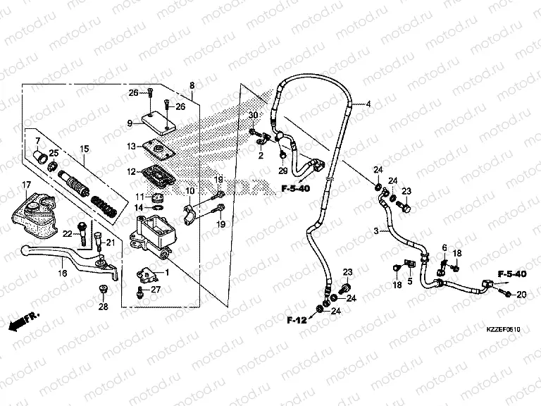 F-5-10 FRONT BRAKE MASTER CYLINDER (CRF250LA / RLA)