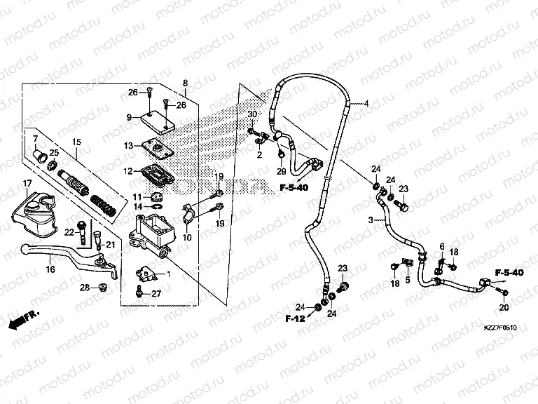 F-5-10 FRONT BRAKE MASTER CYLINDER (CRF250LA/RLA)