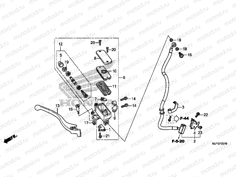 F-5-10 FRONT BRAKE MASTER CYLINDER (CTX700NA / ND)