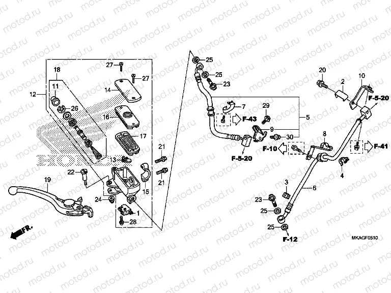 F-5-10 FRONT BRAKE MASTER CYLINDER (NC750SA / SD)