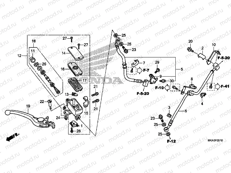 F-5-10 FRONT BRAKE MASTER CYLINDER (NC750XA / XD)