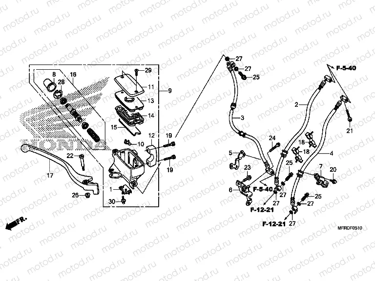 F-5-10 FRONT BRAKE MASTER CYLINDER (VT1300CXA)