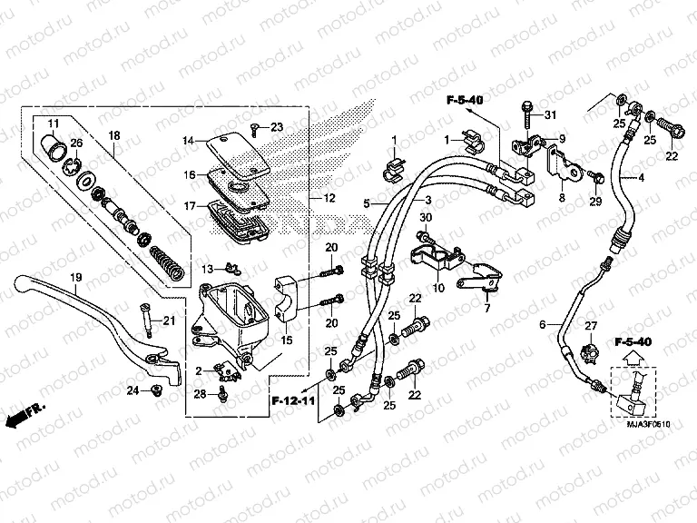 F-5-10 FRONT BRAKE MASTER CYLINDER (VT750C2S)