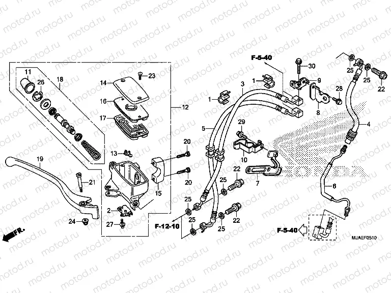 F-5-10 FRONT BRAKE MASTER CYLINDER (VT750CS)