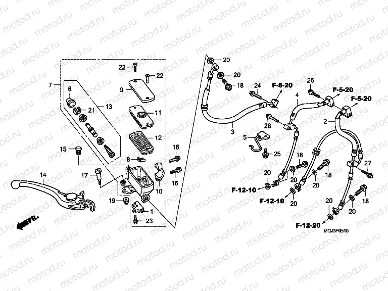 F-5-10 FRONT MAIN BRAKE CYLINDER (CBF1000FA / FS / FT)