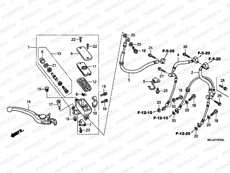 F-5-10 FRONT MAIN BRAKE CYLINDER (CBF1000FA / FT / FS)