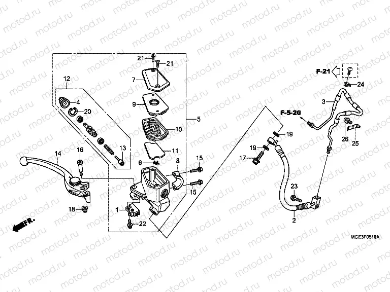 F-5-10 FRONT MASTER CYLINDER