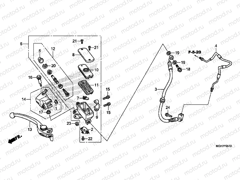 F-5-10 FRONT MASTER CYLINDER