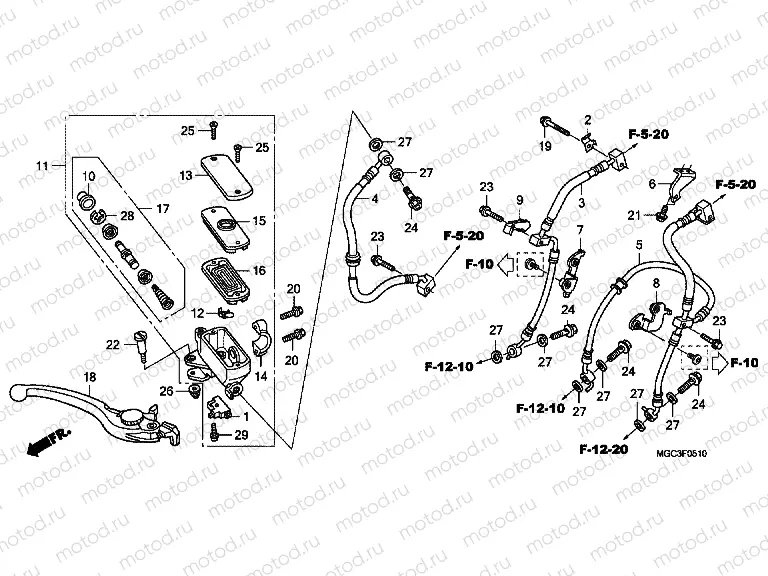F-5-10 FRONT MASTER CYLINDER (CB1100A)