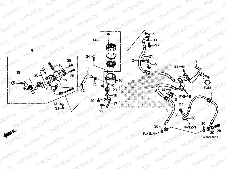 F-5-11 FRONT BRAKE MASTER CYLINDER