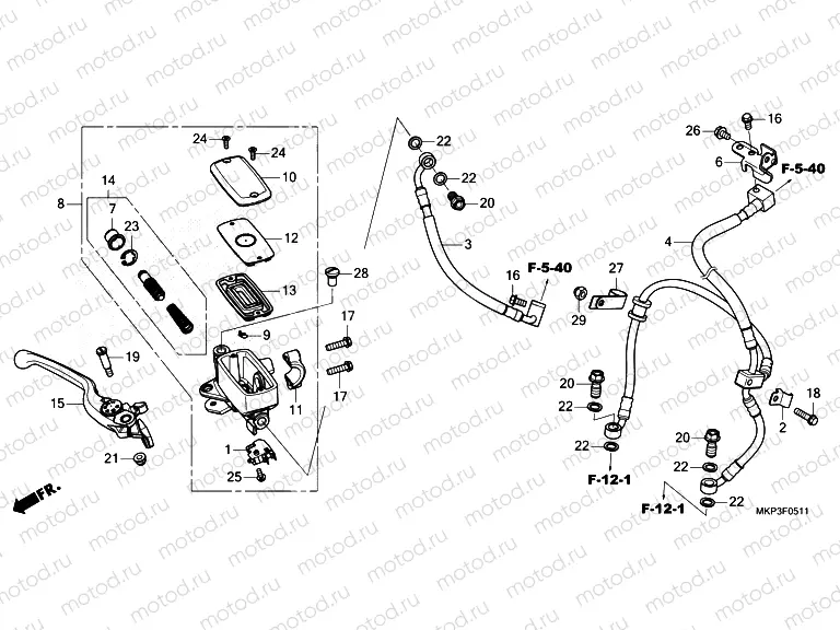 F-5-11 FRONT BRAKE MASTER CYLINDER CBR500RAN