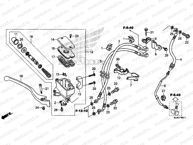 F-5-11 FRONT BRAKE MASTER CYLINDER (VT750C2S)