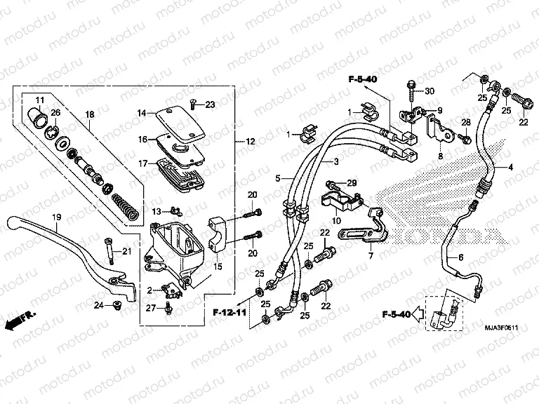 F-5-11 FRONT BRAKE MASTER CYLINDER (VT750CS)