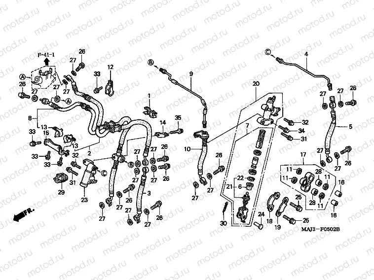 F-5-2 FRONT MASTER CYLINDER (ST1100AT / AV / AW)