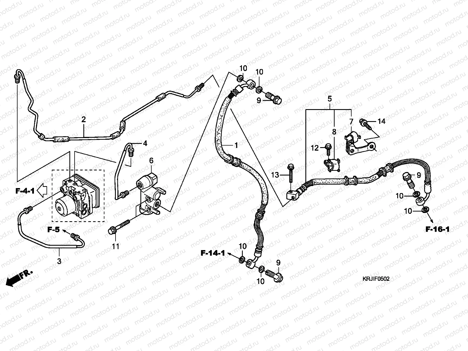 F-5-2 REAR BRAKE PIPE (FES125A)(FES150A)