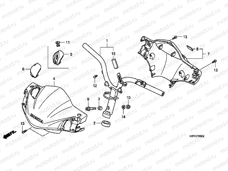 F-5-2 STEERING HANDLE / HANDLE COVER (3)