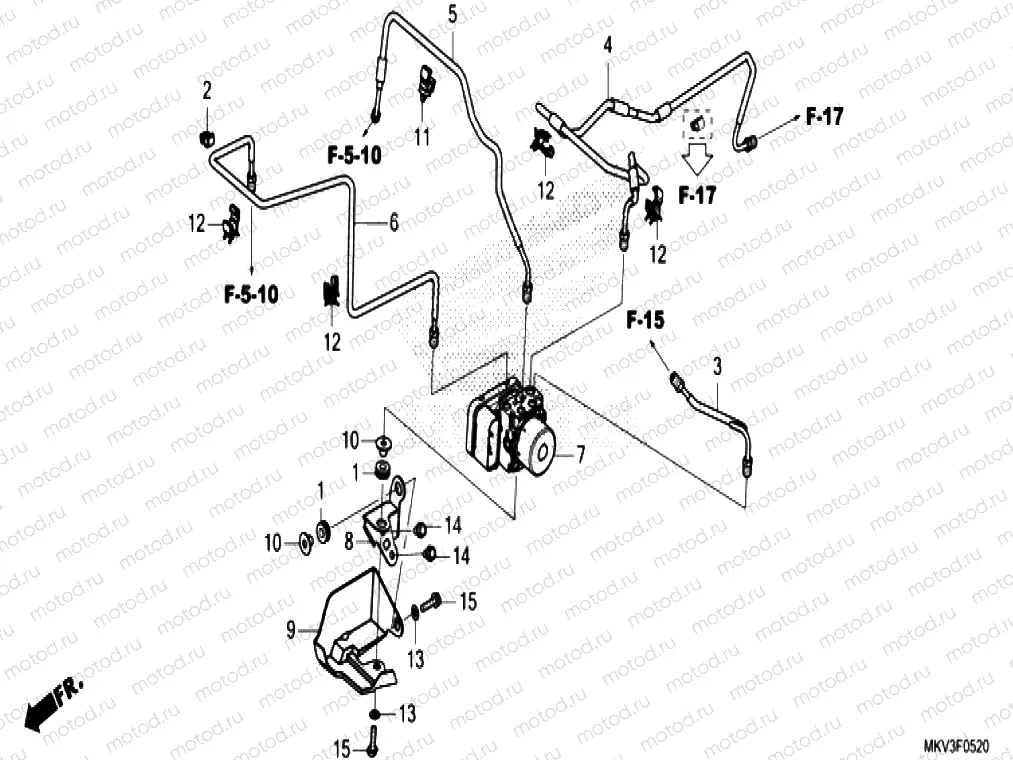F-5-20 ABS MODULATOR & BRAKE PIPE