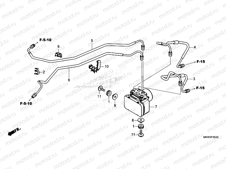 F-5-20 ABS MODULATOR & BRAKE PIPE