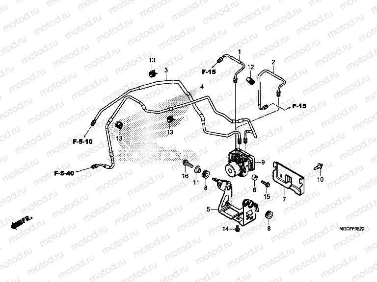 F-5-20 ABS MODULATOR/BRAKE PIPE