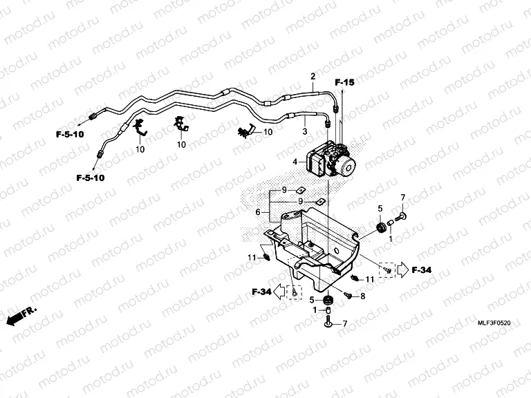 F-5-20 ABS MODULATOR/BRAKE PIPE