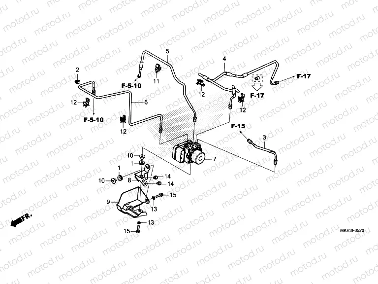 F-5-20 ABS MODULATOR/BRAKE PIPE
