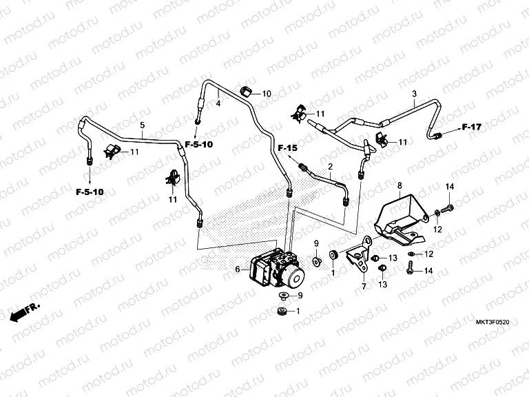 F-5-20 ABS MODULATOR/BRAKE PIPE