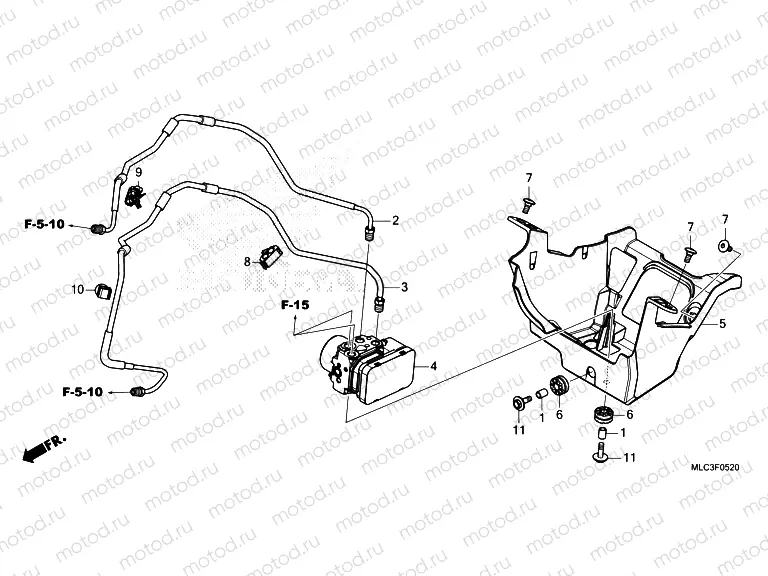 F-5-20 ABS MODULATOR/BRAKE PIPE