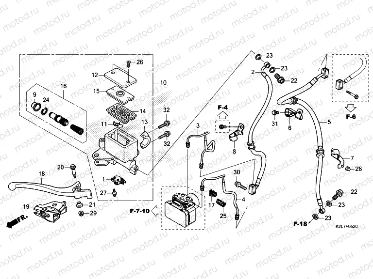 F-5-20 FRONT BRAKE MASTER CYLINDER