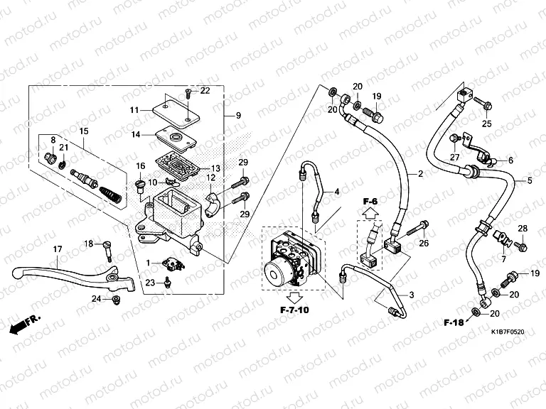 F-5-20 FRONT BRAKE MASTER CYLINDER