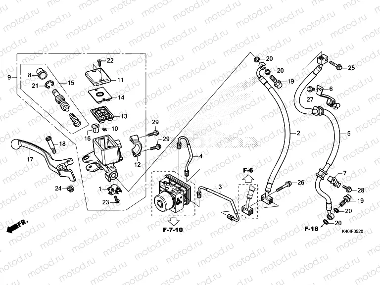 F-5-20 FRONT BRAKE MASTER CYLINDER