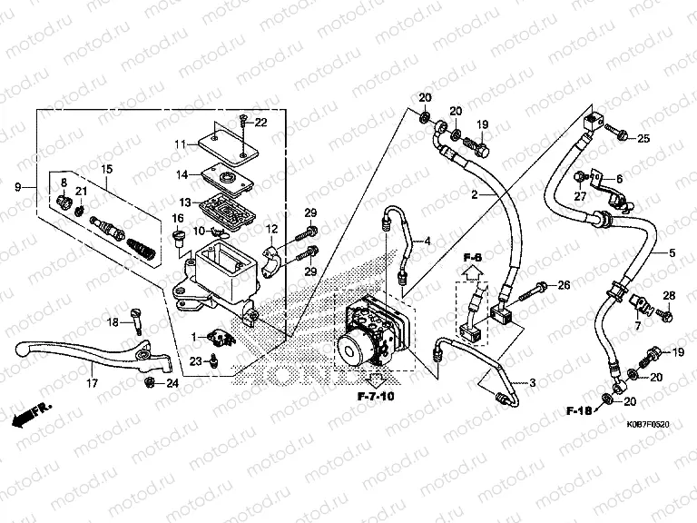 F-5-20 FRONT BRAKE MASTER CYLINDER