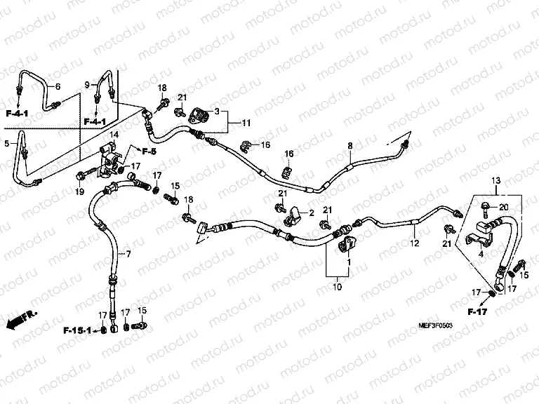 F-5-3 REAR BRAKE HOSE (FJS400D9 / FJS400A)