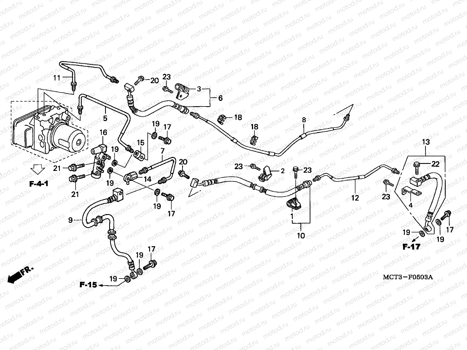 F-5-3 REAR BRAKE PIPE (FJS600A3/A4/A5)