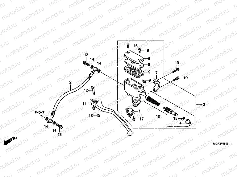 F-5-6 REAR BRAKE MASTER CYLINDER (FJS600DB)