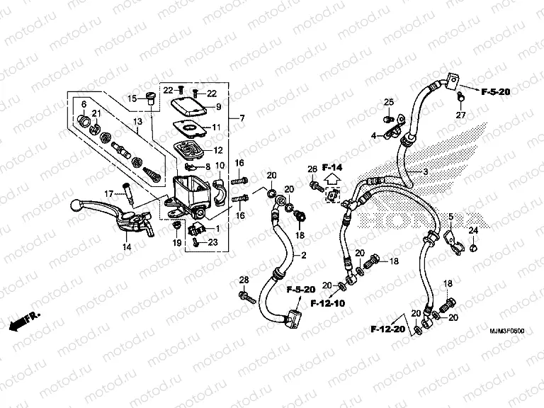 F-5 FRONT BRAKE MASTER CYLINDER