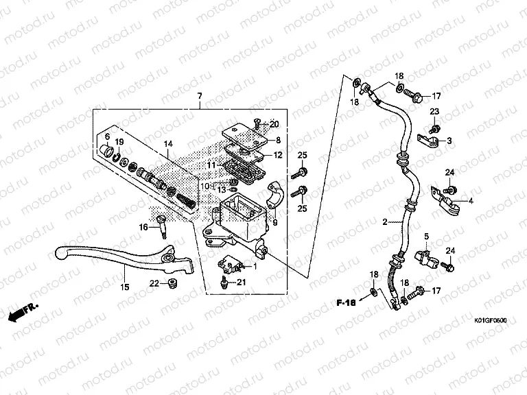F-5 FRONT BRAKE MASTER CYLINDER