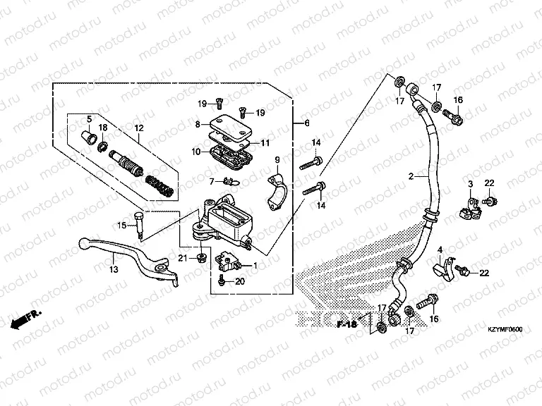 F-5 FRONT BRAKE MASTER CYLINDER