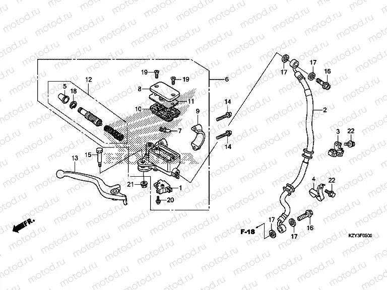 F-5 FRONT BRAKE MASTER CYLINDER