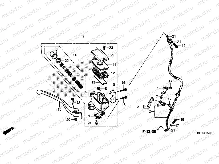 F-5 FRONT BRAKE MASTER CYLINDER (VT1300CR)