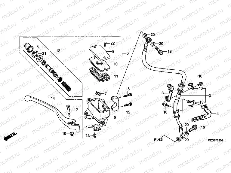F-5 FRONT BRAKE MASTER CYLINDER (VT750C2B / C / CA)