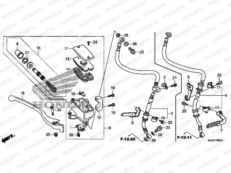 F-5 FRONT BRAKE MASTER CYLINDER (VT750C2B / S / C)