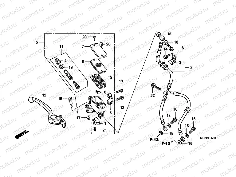 F-5 FRONT BRAKE MASTERCYLINDER (CBF600S / N)