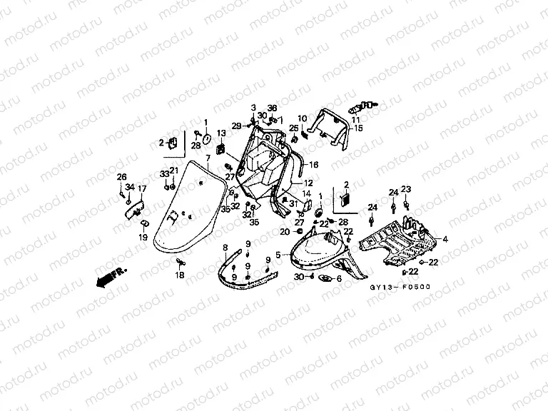 F-5 FRONT COVER / INNER BOX / FLOOR PANEL