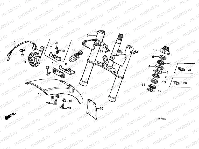 F-5 FRONT FORK / HORN (Z50J)