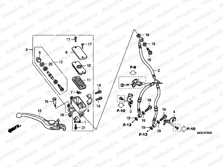 F-5 FRONT MASTER CYLINDER (CB1100)